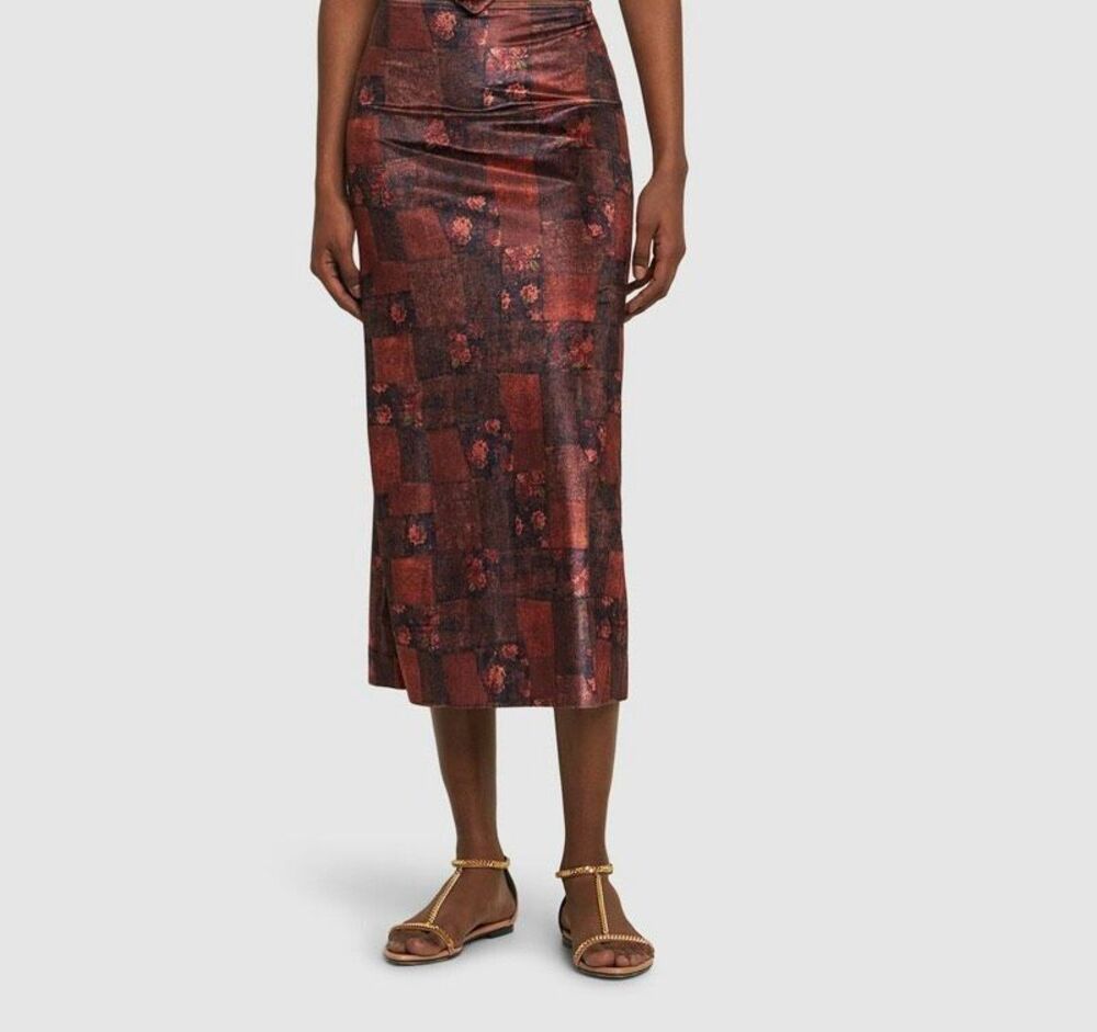 New WEWOREWHAT Printed Stretch Jersey Maxi Skirt Size XS